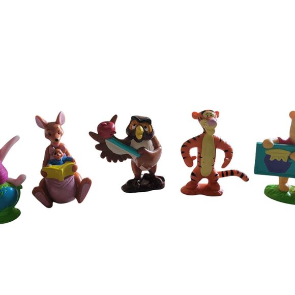 5 Winnie the Pooh Birthday Cake Toppers piglet, owl, roo, tigger - Picture 1 of 7